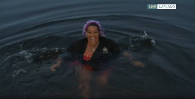 Alison took a dip in Lapland on This Morning (Credit: ITV)