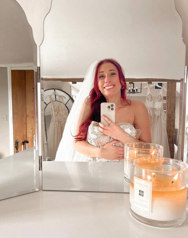 Stacey revealed to her followers that she had chosen her wedding dress back in April. Credit: @staceysolomon/Instagram