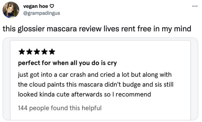 A Twitter user shared a screenshot of the review online (Credit: Twitter)