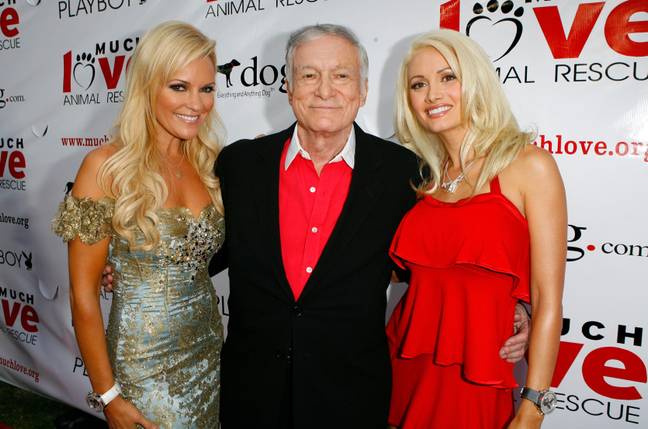 Bridget Marquardt, Hugh Hefner and Holly Madison. Credit: ZUMA Press, Inc. / Alamy Stock Photo