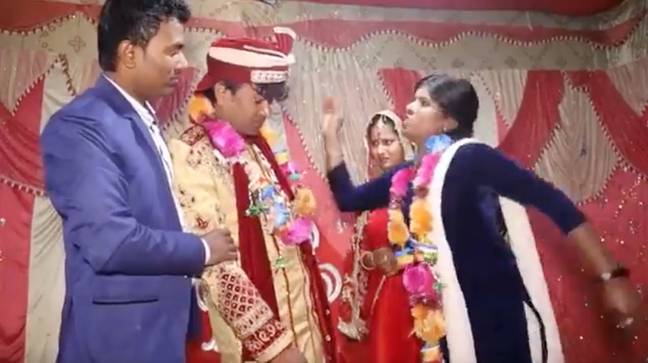 A 'drunk' groom got a rude awakening on the alter when his mistook his sister-in-law for his bride. Credit: Jam Press