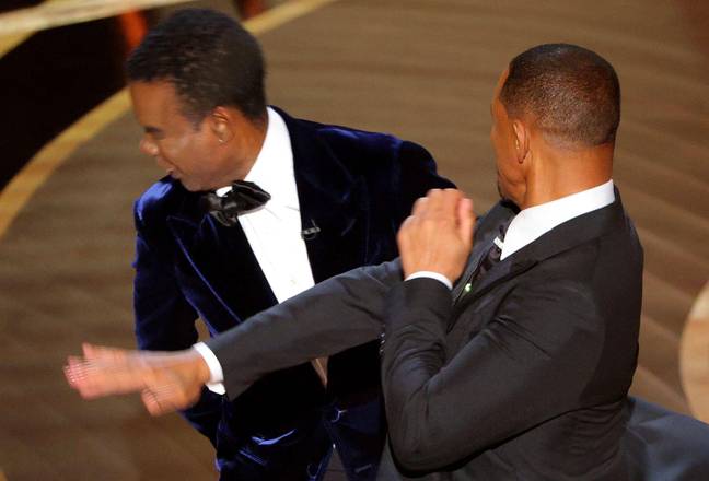 Will Smith slaps Chris Rock at the 94th Academy Awards. Credit: Alamy