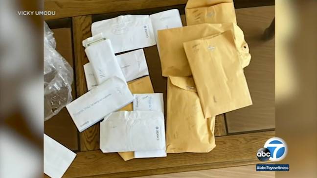 The envelopes in which Umodu found the cash. Credit: ABC 7