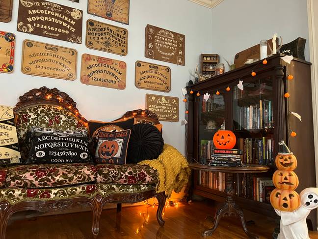 The ouija boards adorn the walls in Beckie-Ann's home,