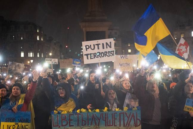 London protest in support of Ukraine. (Alamy)