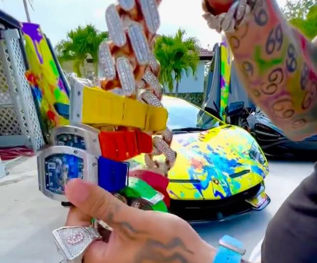 6ix9ine flaunts how much his watches are worth on social media. Credit: @6ix9ine/Instagram