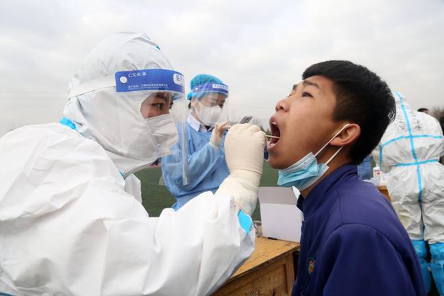 Covid testing in China. Credit: Alamy