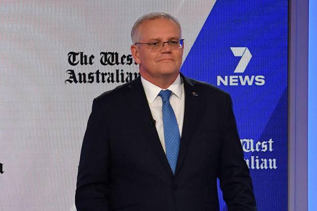 Scott Morrison is hoping to be re-elected in Australia's general election. Credit: Alamy