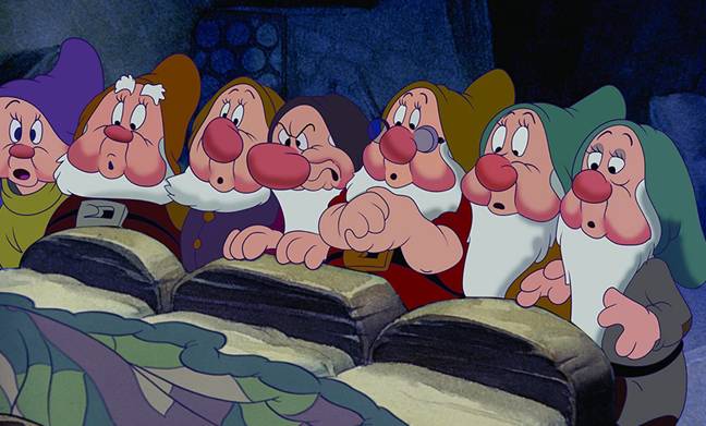 The seven dwarfs from Disney's Snow White (RKO Radio Pictures)