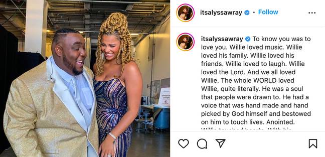 His fellow contestants poured in tributes. Credit: itsalyssawray/Instagram