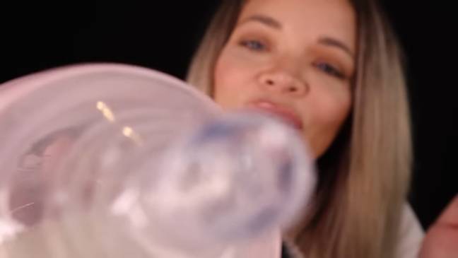 They also held up a bottle of milk to the camera. Credit: YouTube/Trisha Paytas ASMR