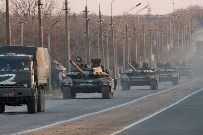 Russian military vehicles in Ukraine. Credit: Alamy 
