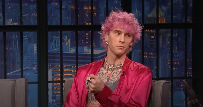 MGK explained why he smashed a glass in his face on Late Night with Seth Meyers. Credit: NBC