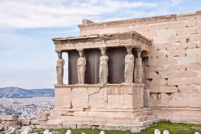 The scene was filmed at the Erechtheion. Credit: Alamy