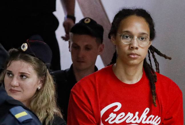 Brittney Griner was pictured being led towards court for her trial in Russia. Credit: Shutterstock