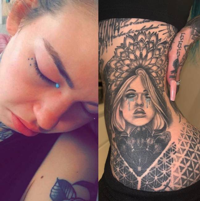 Amber Luke has opened up about her 'traumatic' experience getting her eyeballs tattooed. Credit: Instagram/@amberluke666