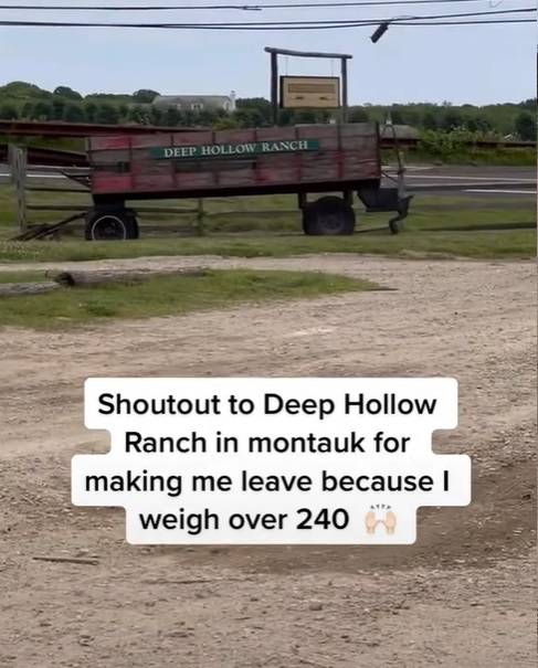 Plus-size influencer Remi Bader was turned away from Deep Hollow Ranch due to her weight. Credit: TikTok/@remibader