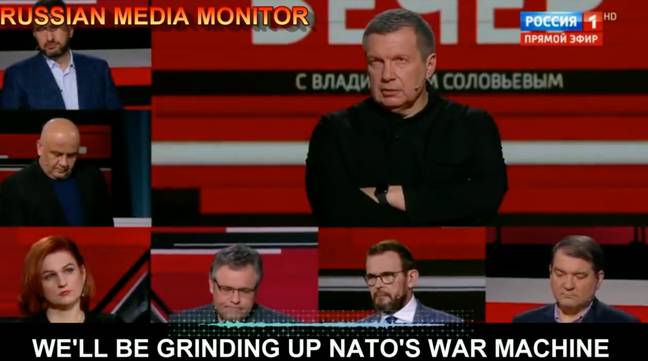 Russian state TV host Vladimir Solovyov has warned the war will progress to Europe. Credit: Russia-1