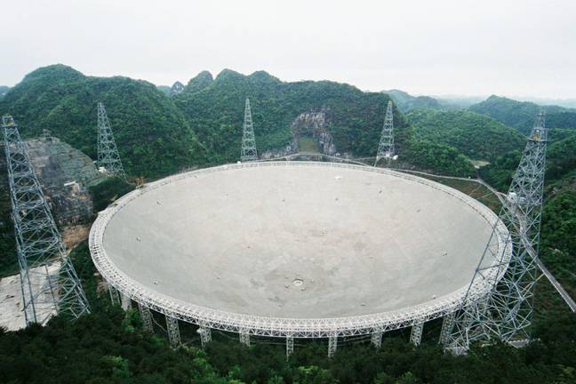 China claims to have detected alien signals using its colossal Sky Eye telescope. Credit: Alamy