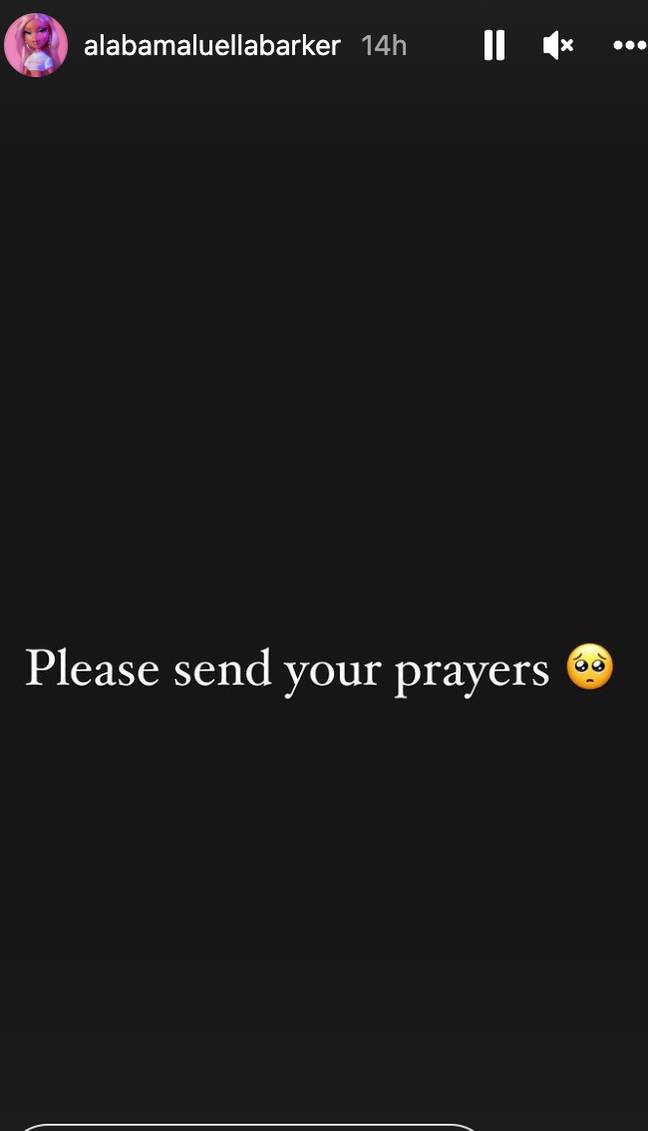 Travis Barker's daughter took to her Instagram stories to ask followers to keep her father in their prayers. Credit: @alabamaluellabarker/ TikTok