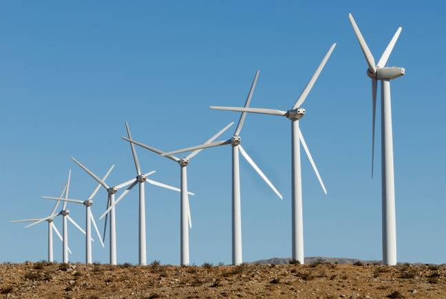 In 2021, wind beat out coal and nuclear, but just for a single hour. Credit: Alamy