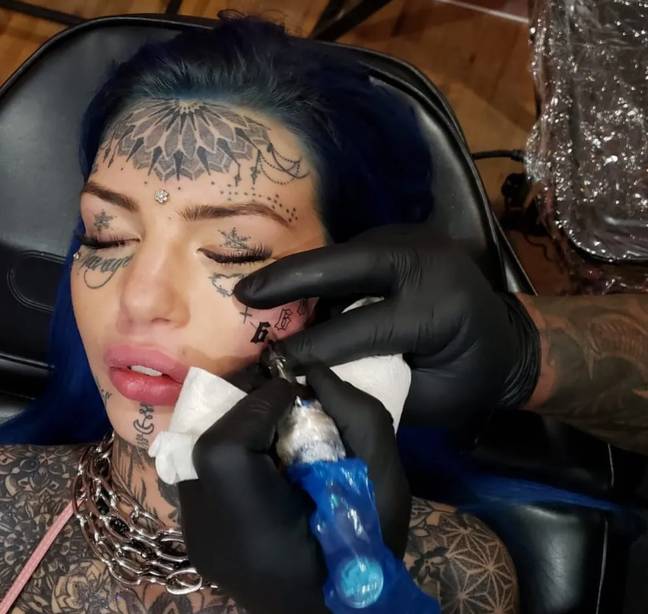 She's reportedly spent $25,000 on her tattoos. Credit: Instagram/amberluke_666