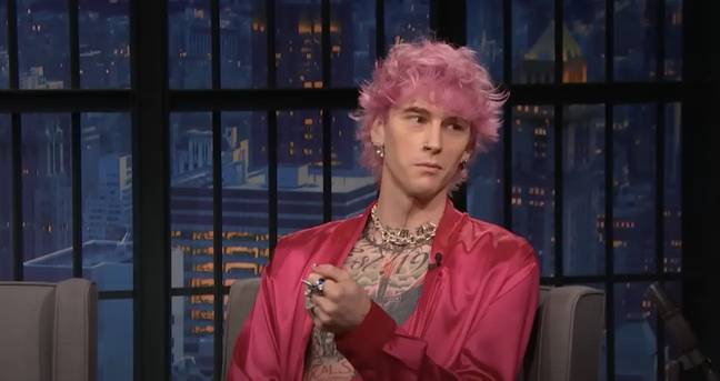 MGK explained why he smashed a glass in his face on Late Night with Seth Meyers. Credit: NBC