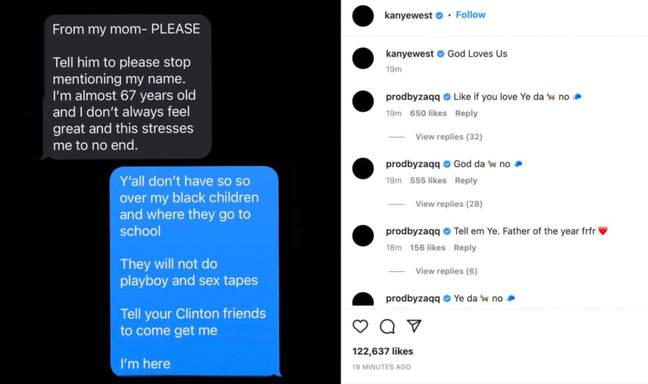 Kanye West Puts The Blame On 'Porn Addiction' For The Ruination Of His Family 4 Ye denied that his mental health was spiralling, insisting he was simply expressing ‘undeniable truths’. Credit: Instagram/kanyewest