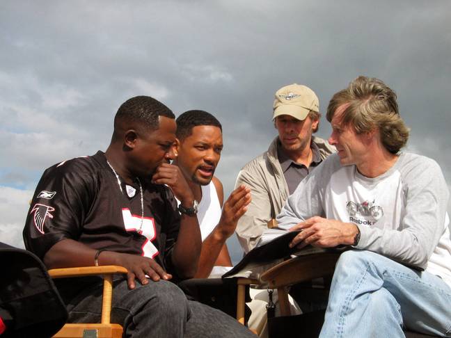 Michael Bay with Will Smith and Martin Lawrence on Bad Boys II. Credit: Alamy