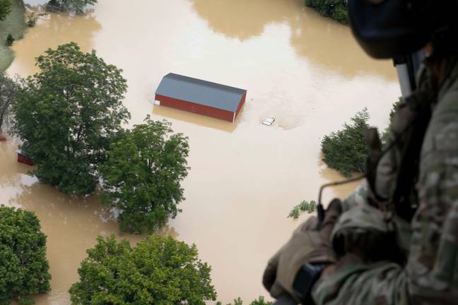 Flooding in Kentucky. Credit: American Photo Archive/Alamy.