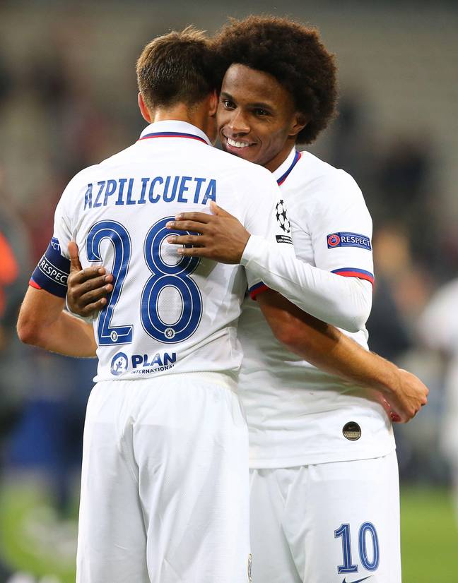 Willian and Chelsea captain Cesar Azpilicueta. (Alamy)