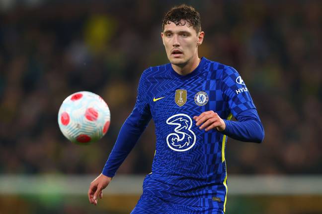 Andreas Christensen watching the ball against Norwich City. (Alamy)