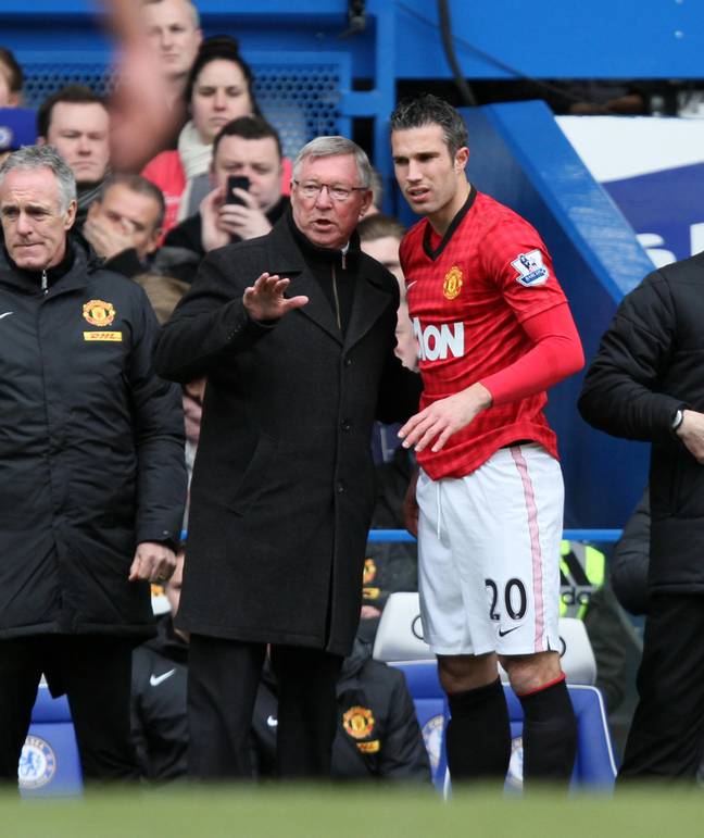 Robin van Persie and Sir Alex Ferguson in 2013. (Alamy)
