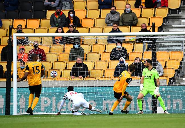 Anthony Elanga scored his first Manchester United goal against Wolves with a header. (Alamy)