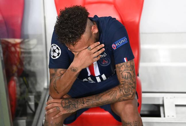 Neymar in tears following the Champions League final defeat to Bayern Munich. Image: PA Images