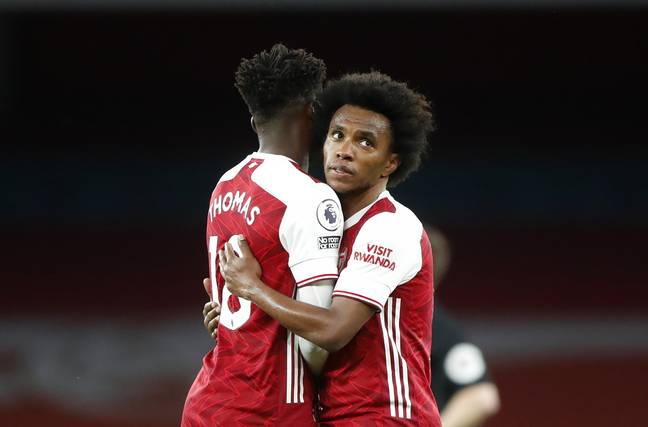Willian after scoring his solo goal for Arsenal. 