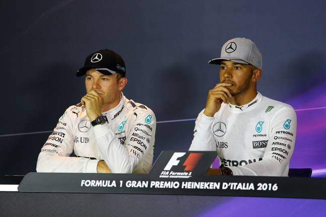 Nico Rosberg and Lewis Hamilton in 2016. Image Credit: Alamy