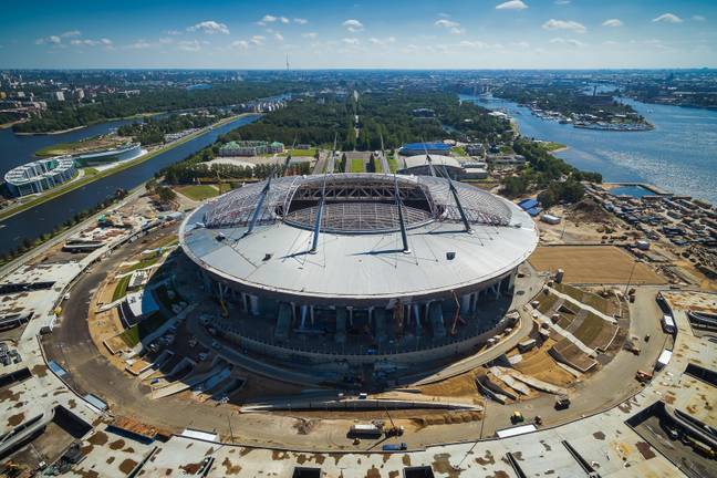 UEFA are considering moving the Champions League final from St Petersburg's Gazprom Arena (Image: PA)