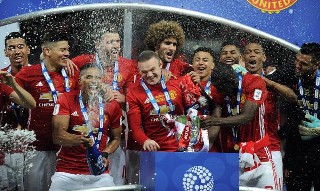 Manchester United last won the Carabao Cup, then called the EFL Cup, under the captaincy of Wayne Rooney in February 2017. (Alamy)