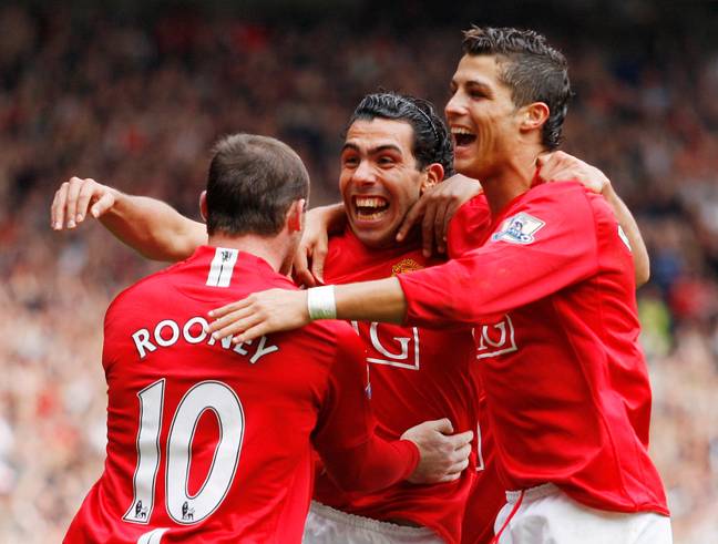 Tevez, Ronaldo and Rooney made a hell of a deadly trio, winning a Champions League and Premier League double. Image: PA Images
