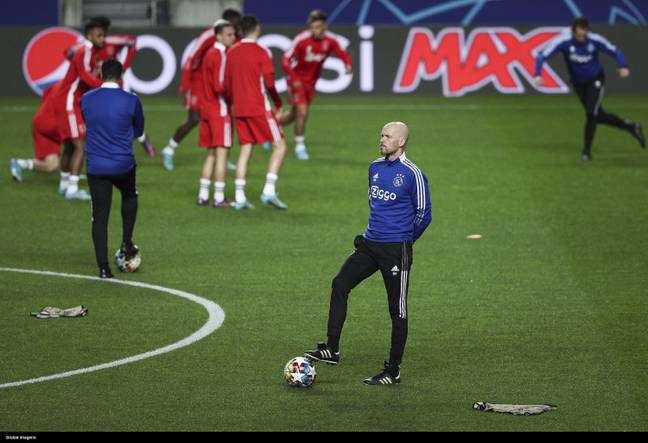 Ten Hag wants to replicate his Ajax training at United. Image: Alamy