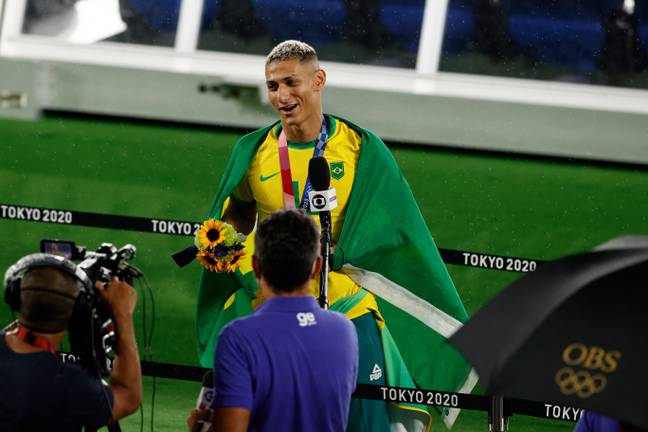 Richarlison's gold medal has saved him from a ban. Image: PA Images