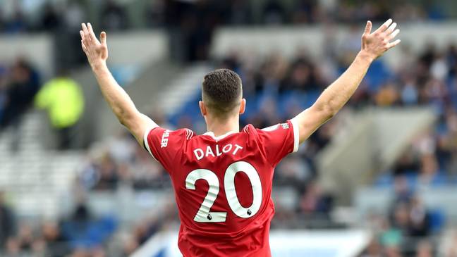 Diogo Dalot playing against Brighton &amp; Hove Albion. (Alamy)