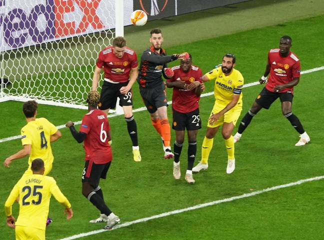 David de Gea in action against Villarreal during the 2021 Europa League final. (Alamy)