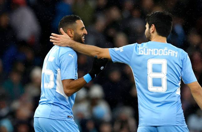 Riyad Mahrez and Ilkay Gundogan of Manchester City (Image: REUTERS / Alamy)
