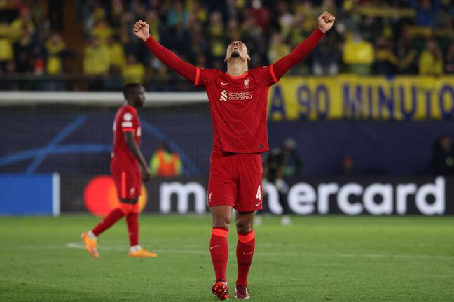 Van Dijk celebrates Liverpool reaching the Champions League final, but at one point he didn't seem certain.  Image: PA Images