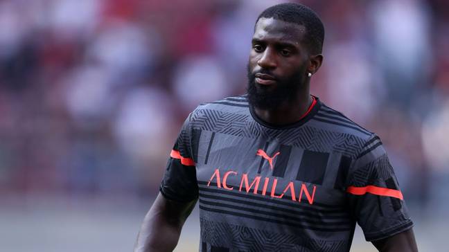 Tiemoue Bakayoko of AC Milan during warm up before the Serie A match against Atalanta. (Alamy)