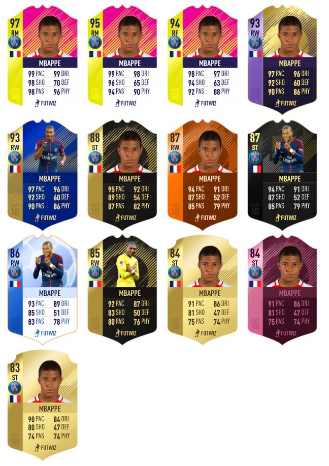 Mbappe was blessed with numerous special cards the following year
