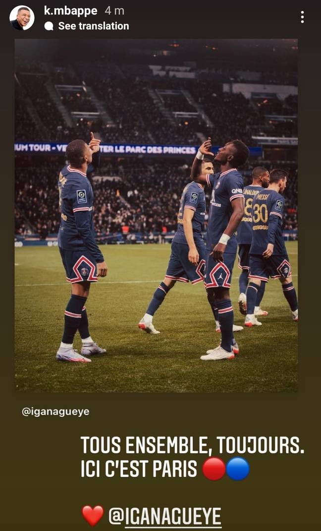 Mbappe is clearly still okay with his teammate. Image: Instagram 