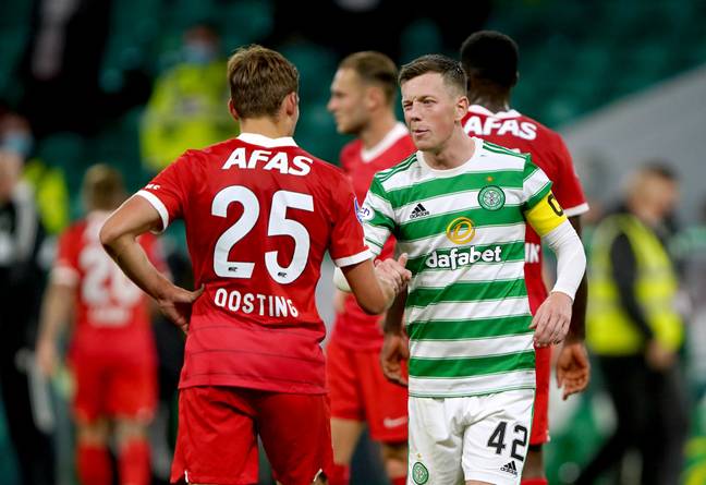 Celtic beat AZ Alkmaar 2-0 at home in the first leg of their Europa League play-off tie